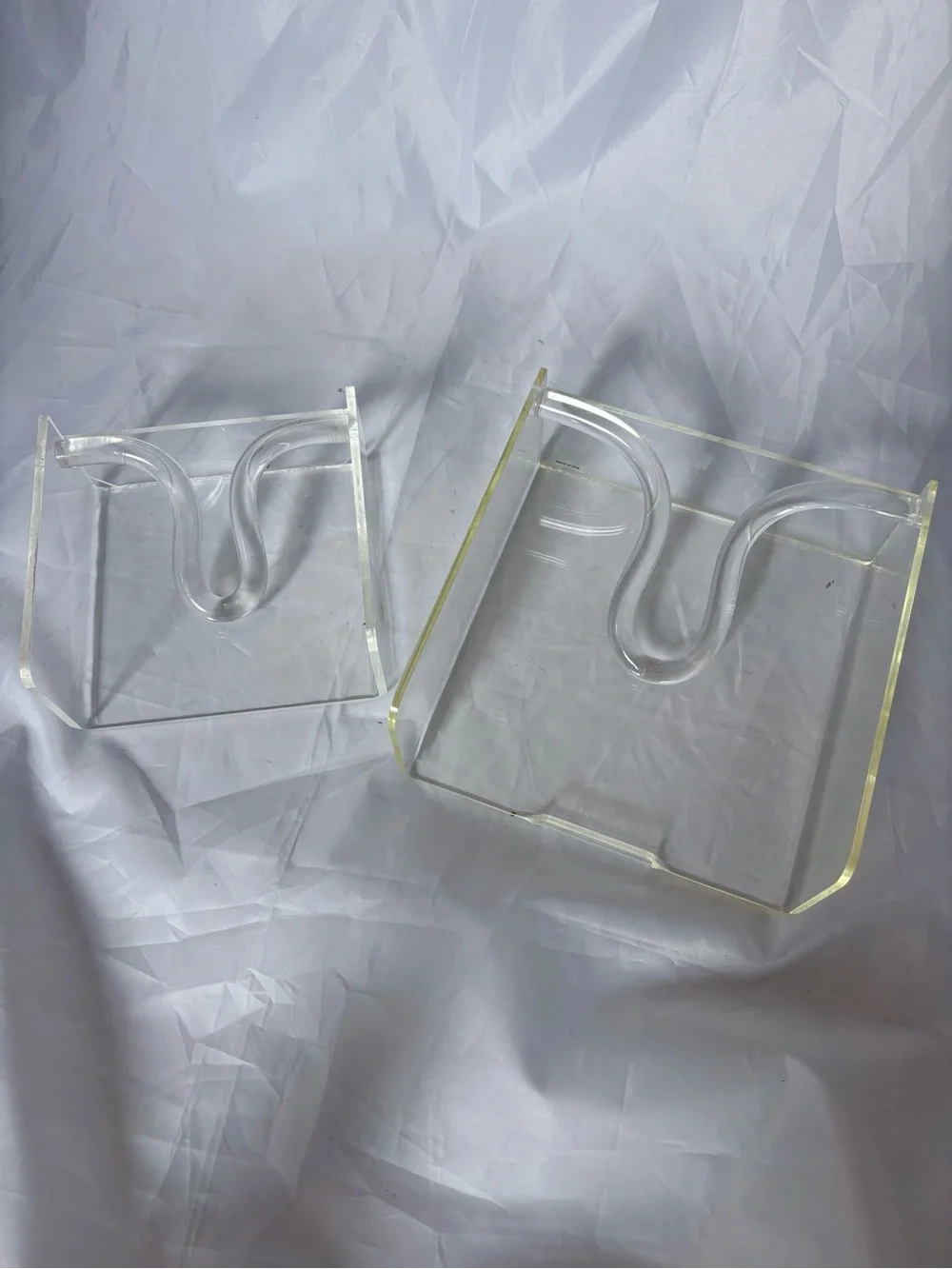 Vintage Mid-Century Modern Clear Acrylic Napkin Holder Set